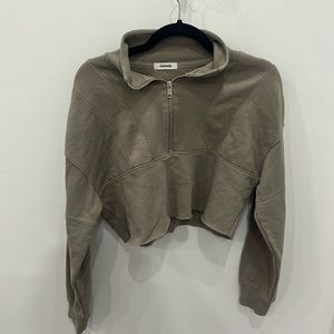 Garage dirty brown quarter zip up